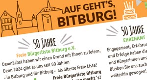 50 Jahre Freie Bürgerliste Bitburg e.V.! 50 Jahre Ehrenamt!